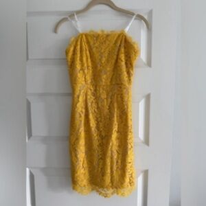 Elegant Yellow Lace Dress